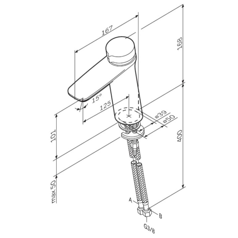 Змішувач для умивальника АМ.РМ Inspire V2.0 F50A02500 нажимний