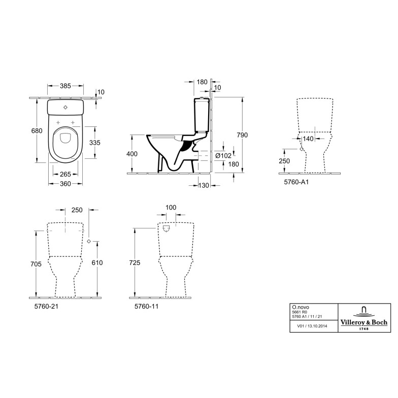 Чаша унітазу Villeroy&Boch O.novo 5661R001