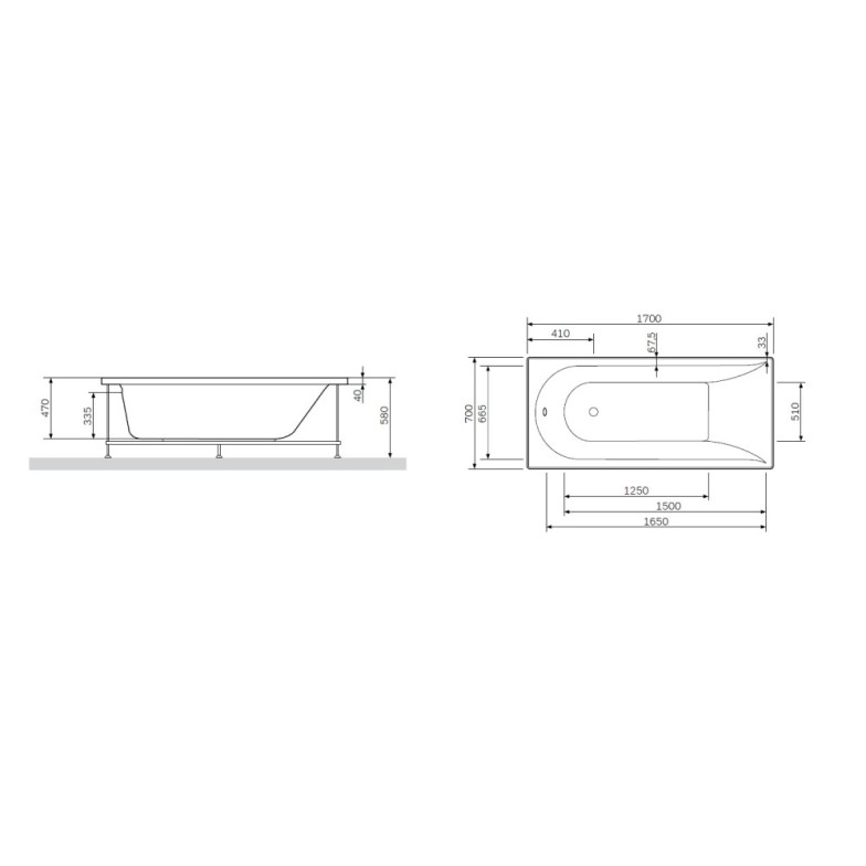 Каркас для ванни AM.PM Spirit W72A-170-070W-R2 170х70