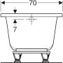 Ванна Geberit, Selnova Square 554.382.01.1, прямокутна, в комплекті з ніжками, 160 х 70 см, біла