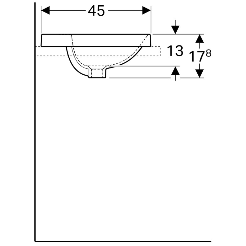 Умивальник, що вбудовується в стільницю Geberit VariForm 500.741.01.2