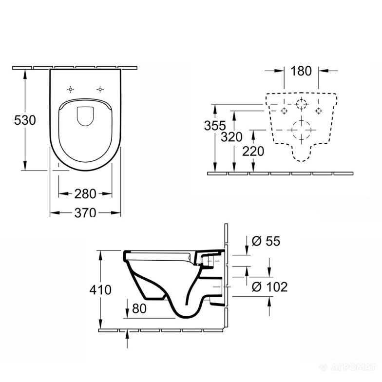 Унітаз Villeroy&Boch Architectura 5684HR01 підв.DirectFlush + 98M9C101 Кришка