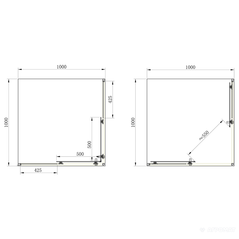 Душова кабіна PRIMERA Frame SHRC53106 100х100 см, скло прозоре