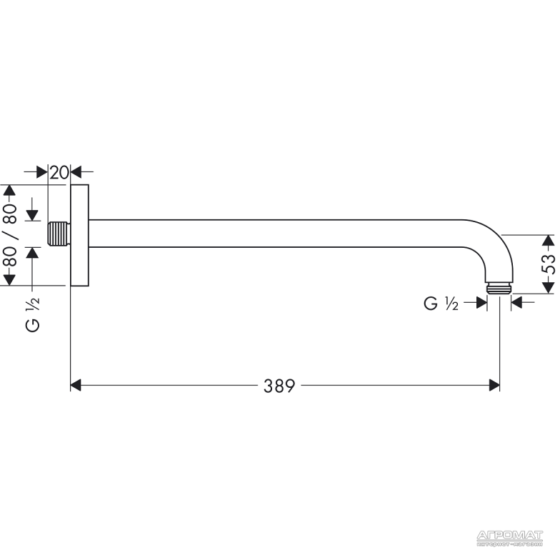 Тримач верхнього душу Hansgrohe Croma Select E 27446000