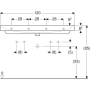 Умивальник Geberit, Smyle Square 500.253.01.1, 120см, отвір для змішувача зліва і справа, перелив видимий, білий