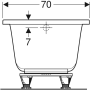 Ванна Geberit, Selnova Square 554.384.01.1, прямокутна, в комплекті з ніжками, 170 х 70 см, біла