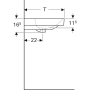 Умивальник Geberit,  Smyle Square 500.251.01, 90см, отвір для змішувача в центрі, перелив видимий, білий