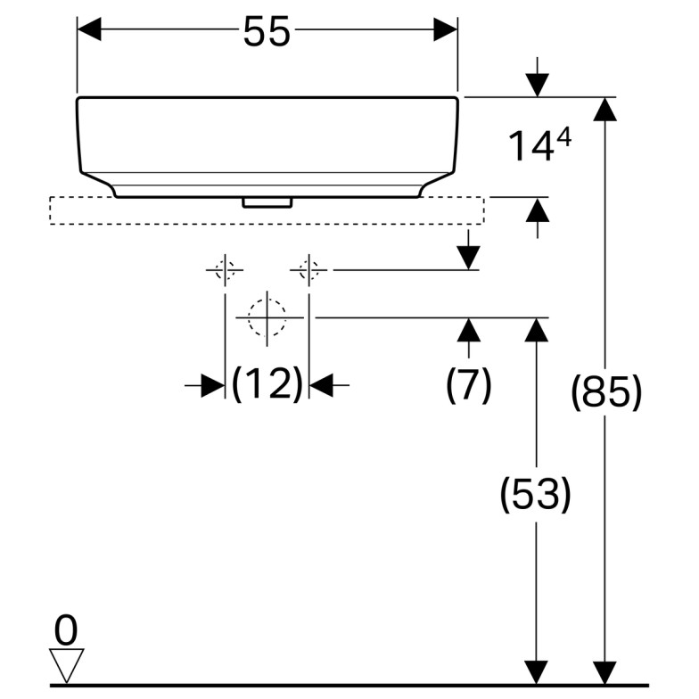 Умивальник вставний на стільницю Geberit VariForm 500.774.01.2