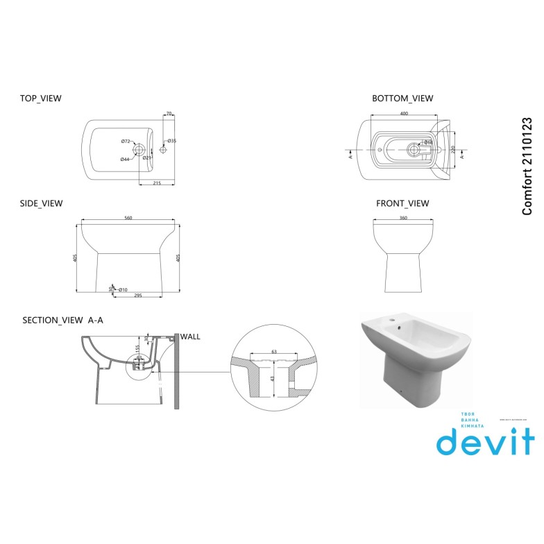 Біде Devit Comfort 2110123