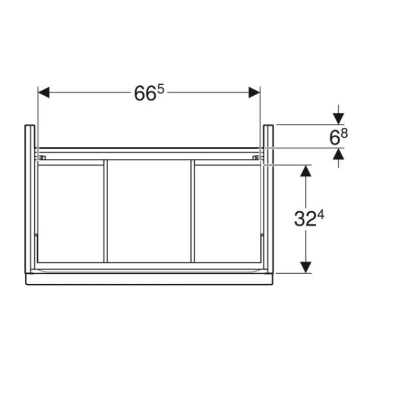 Шафка Geberit, iCon 502.304.01.3, під раковину 75 см, з 2-ма шухлядами, колір білий матовий