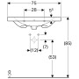 500.622.01.2 Geberit Acanto Умивальник 75см, з отвором, з переливом, білий