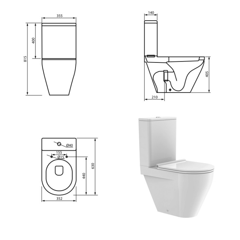 Компакт DEVIT LAGUNA 3010110 Clean Pro з кришкою soft-close quick-fix