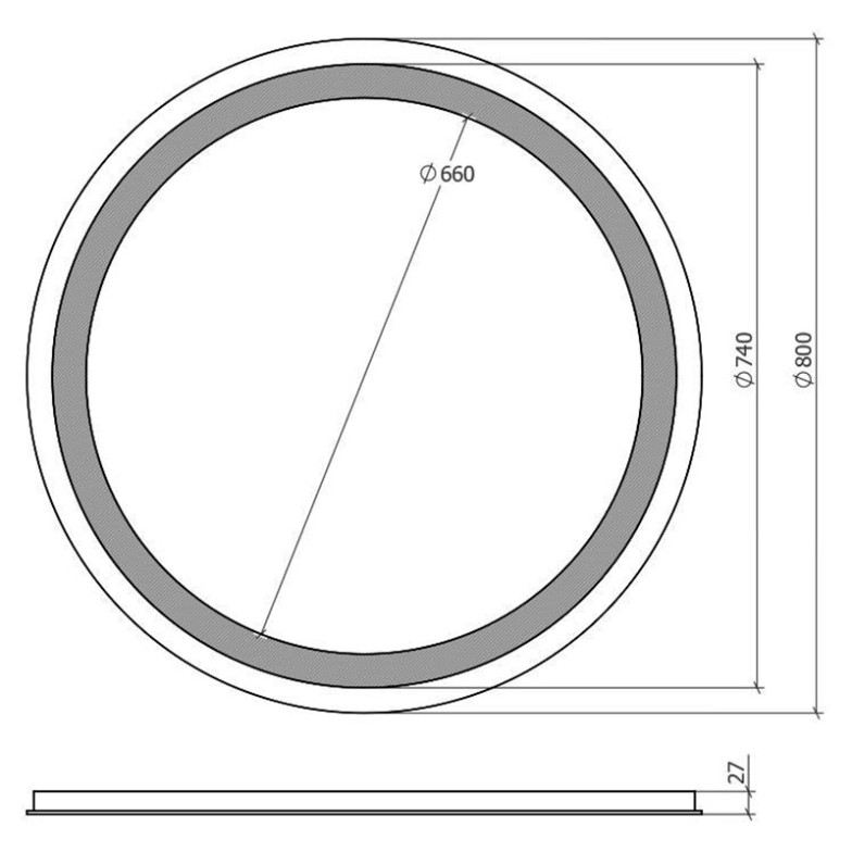 Дзеркало Омега R-line D-80 Аква Родос  (10443)