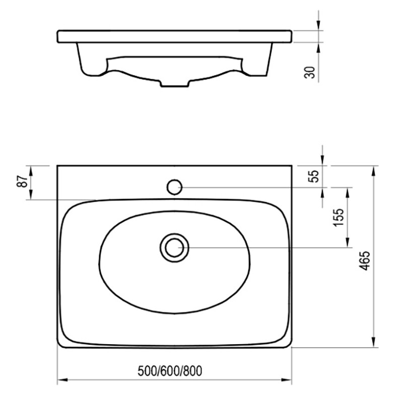 Раковина Balance 80 Ravak  (XJX01280000)