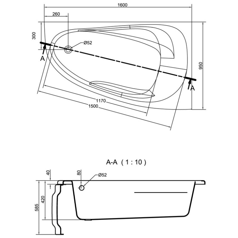 Панель до ванни Joanna New 160 універсальна Cersanit  (S401-094)