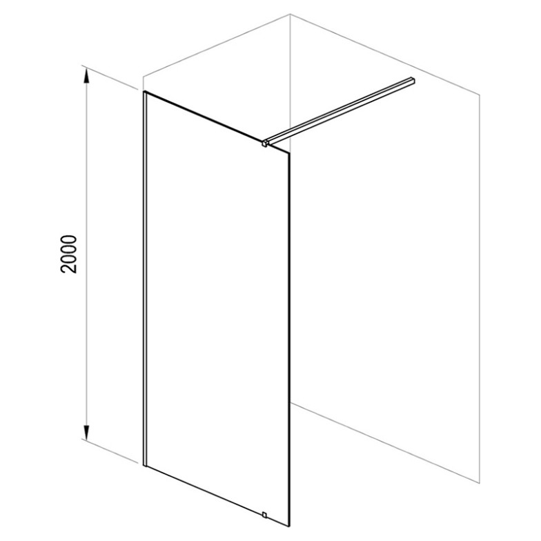 Душова стінка Walk-In Wall 130 Transparent+чорний Ravak  (GW9WJ0300Z1)