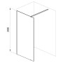 Душова стінка Walk-In Wall 130 Transparent+чорний Ravak  (GW9WJ0300Z1)