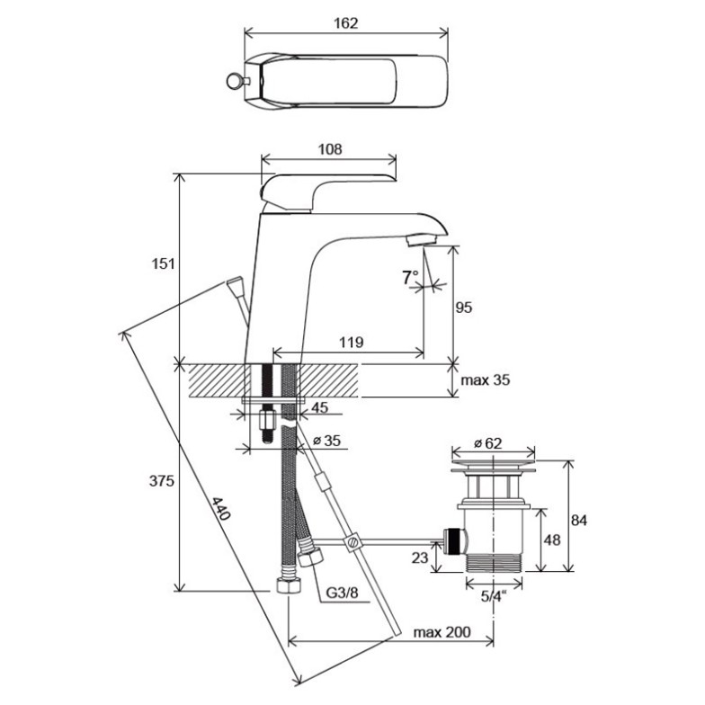 Змішувач Flat Ravak  (X070117)