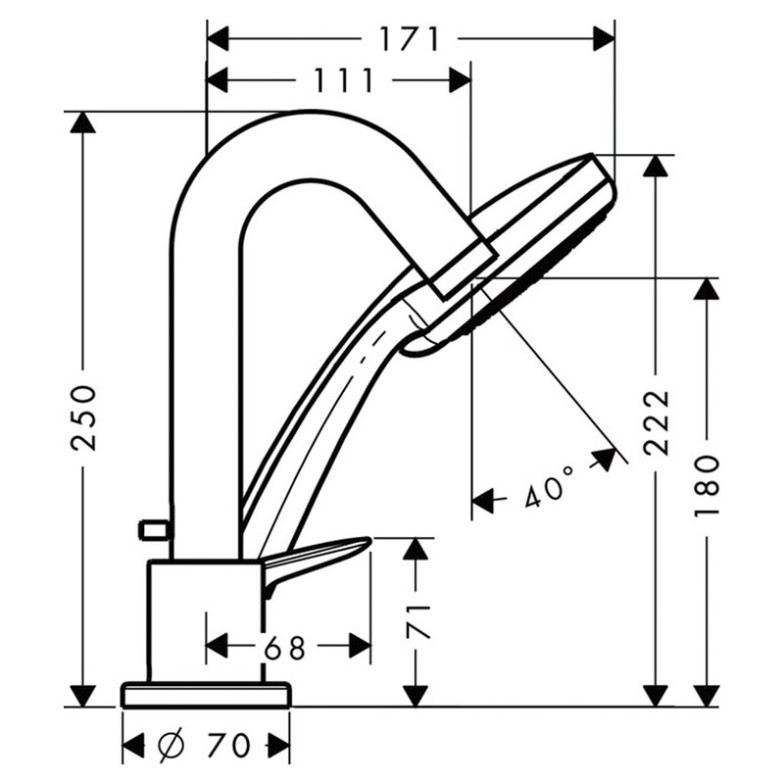 Змішувач Logis з душовим комплектом HansGrohe  (71313000)