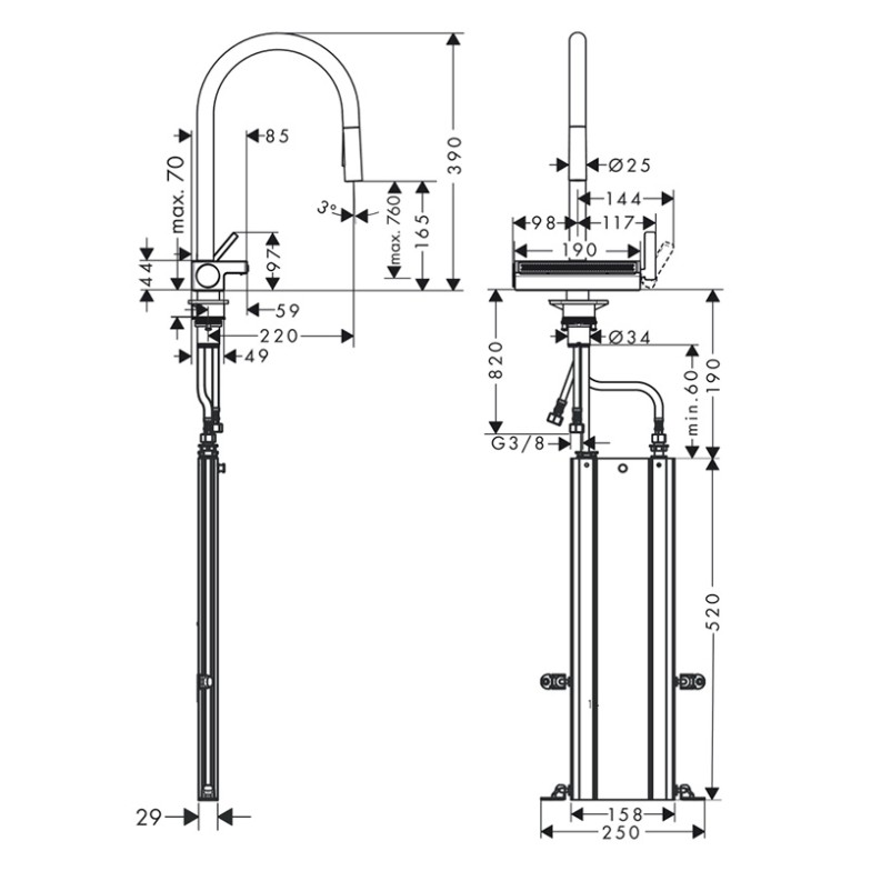 Змішувач Aquno Select M81 HansGrohe  (73831000)