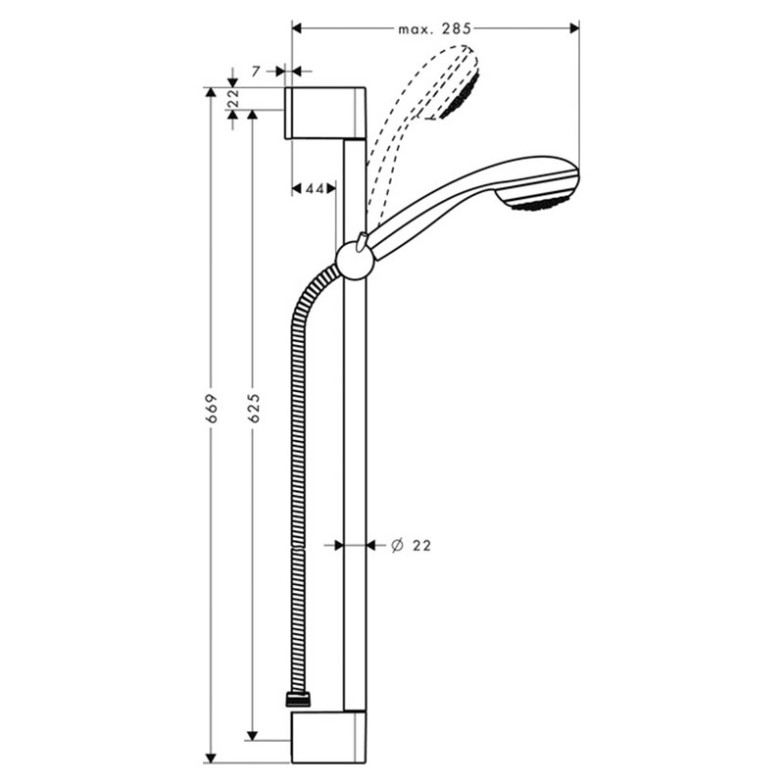 Душовий набір Chrometta 85 HansGrohe  (27728000)