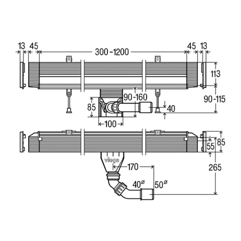 Корпус Advantix Vario Wall Drain 736552 Viega  (736552)