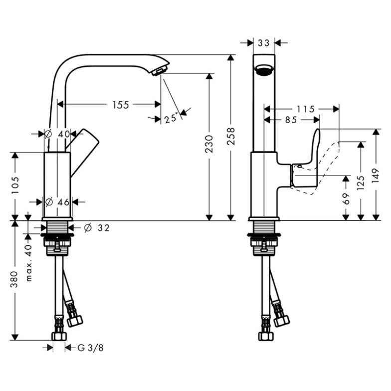 Змішувач Metris HansGrohe  (31187000)