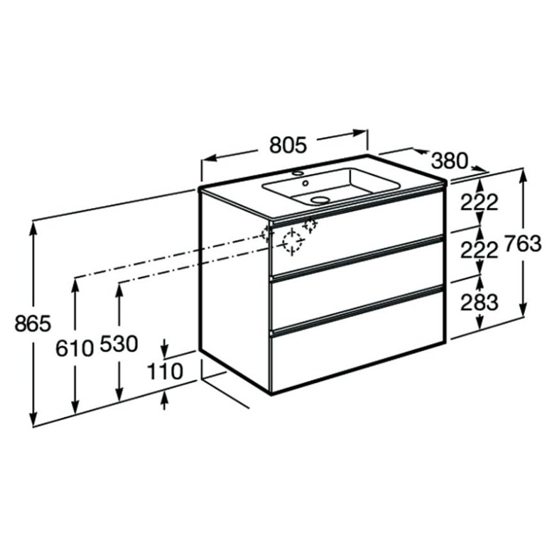 Тумба і раковина Gap-N Compacto 80 Roca  (A851499447)