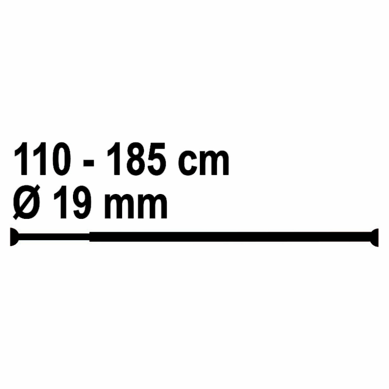 Карниз для шторок 110-185, тонкий, хром Ridder  (155200)