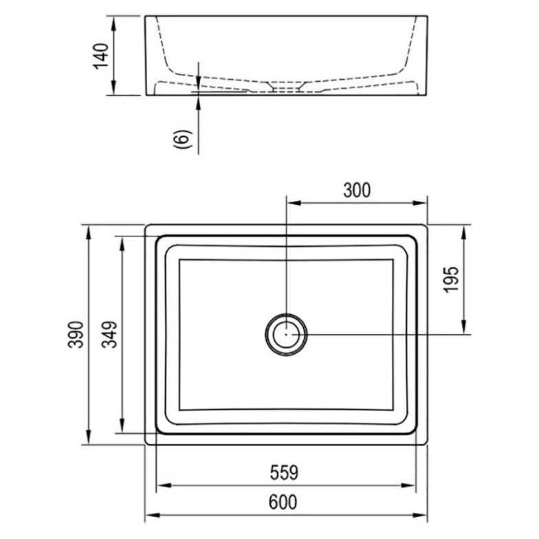 Раковина Formy 01 60 D накладна Ravak  (XJL01260000)