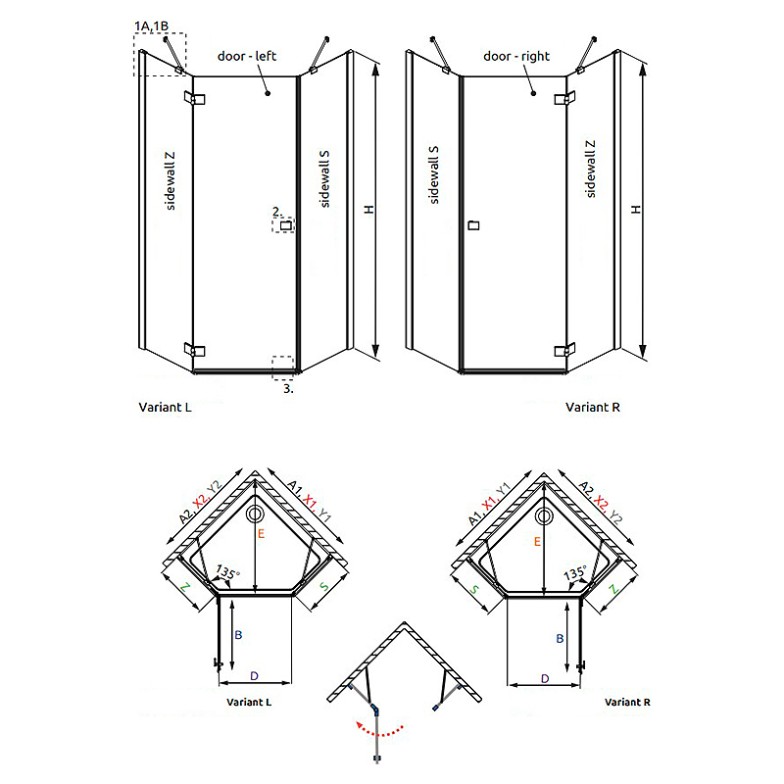 Душова стінка Essenza New PTJ 90 Radaway  (385050-01-01)