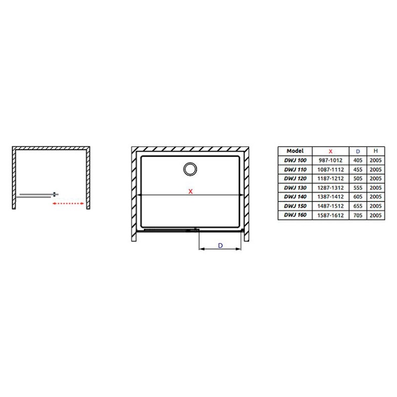 Душові двері Idea DWJ 140 R Radaway  (387018-01-01R)