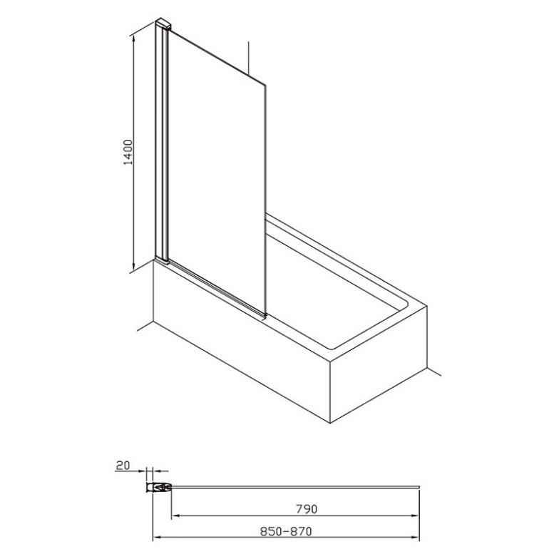 Штора для ванни Capital 85 Roca  (AM4008512M)