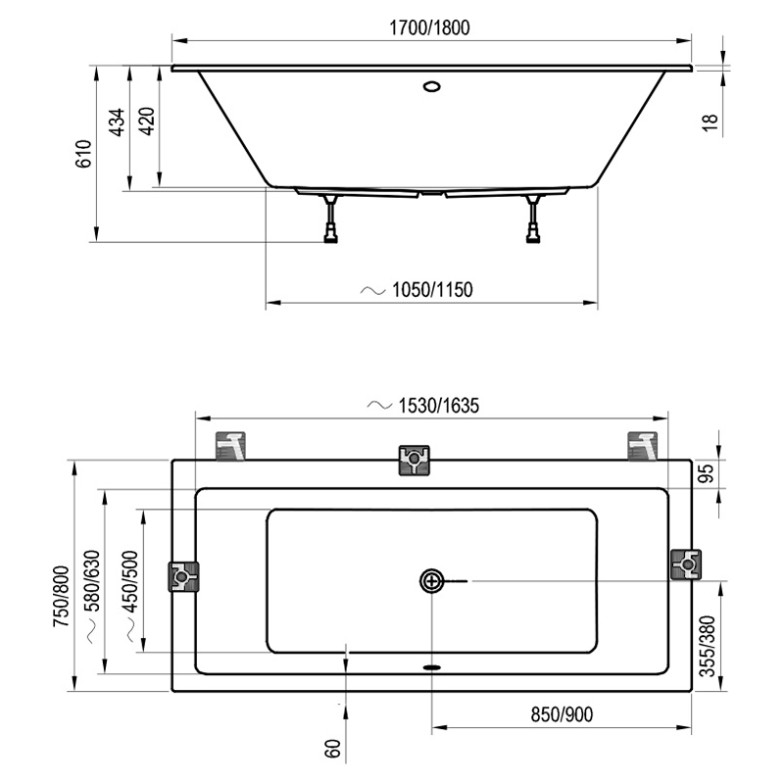 Ванна Formy 01 Slim 180x80 Ravak  (C881300000)