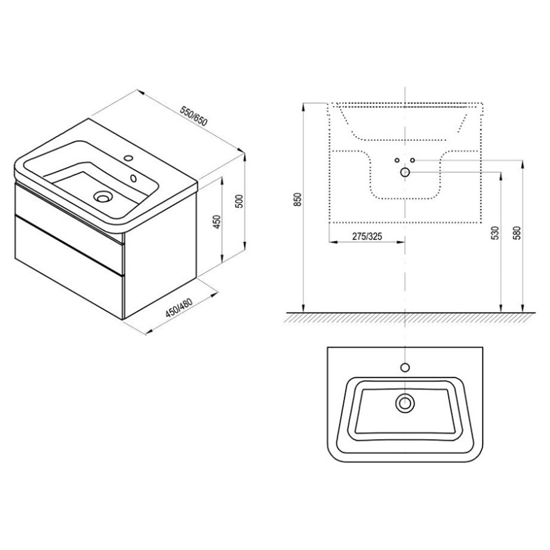 Шафка для раковини SD 10° II 55 Ravak  (X000001285)