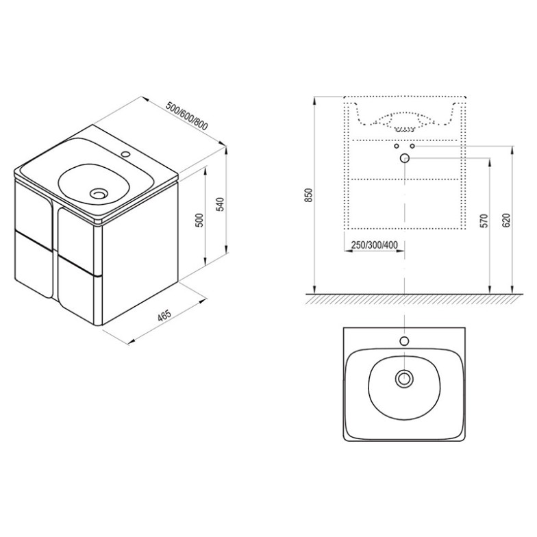 Шафка SD Balance 60 білий/графіт Ravak  (X000001367)