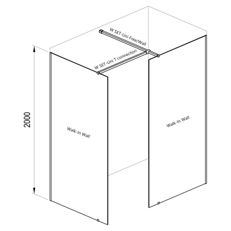 Душова стінка Walk-In Wall 70 Transparent+алюміній Ravak  (GW9W10C00Z1)