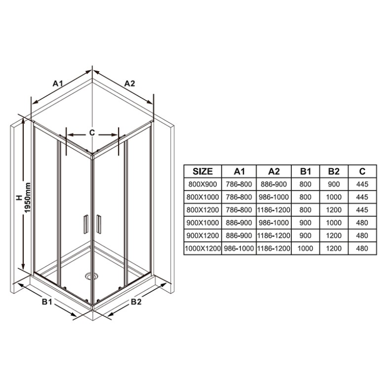 Душова штора BLSRV2K-100 Transparent Ravak  (X1XMA0C00Z1)