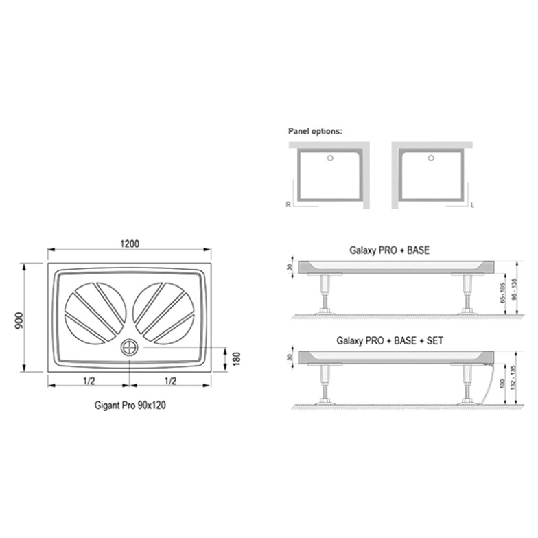 Піддон Gigant PRO 90x120 Ravak  (XA03G701010)