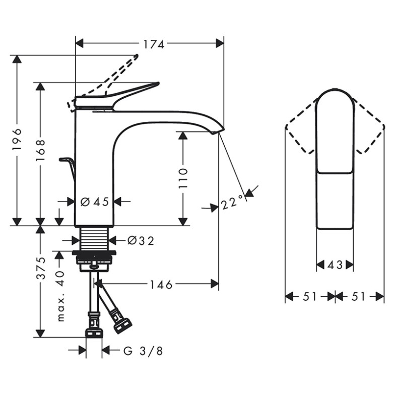 Змішувач Vivenis HansGrohe  (75020000)