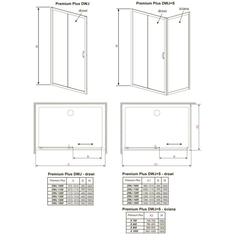 Душові двері EOS DWJ 90 Radaway  (37903-01-01N)