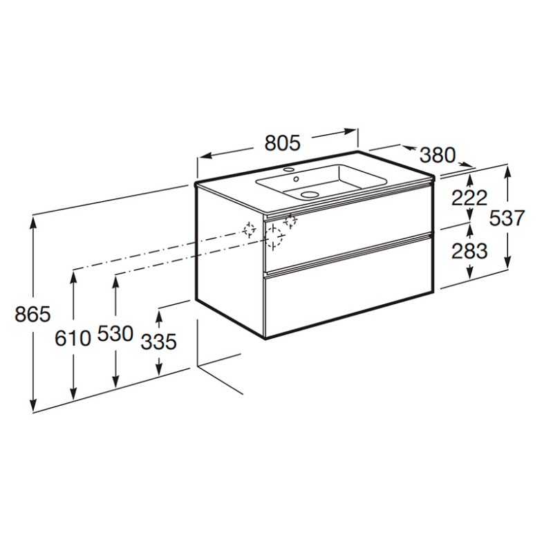 Тумба і раковина Gap-N Compacto 80 Roca  (A851497153)