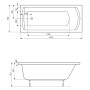 Ванна Linea 160x70 з ніжками Roca  (A24T018000)