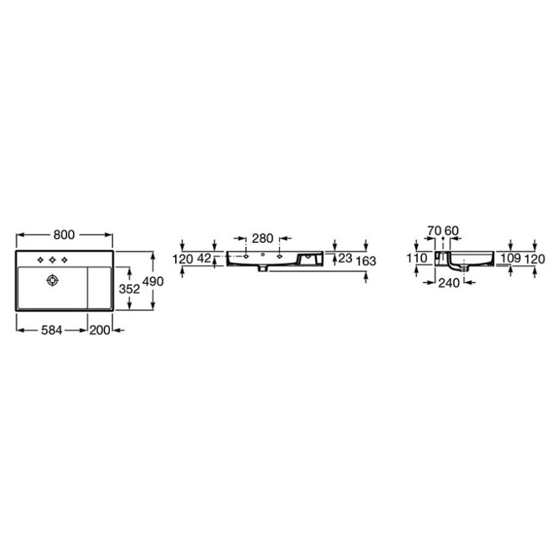 Раковина Inspira Square 80 Roca  (A32752B000)