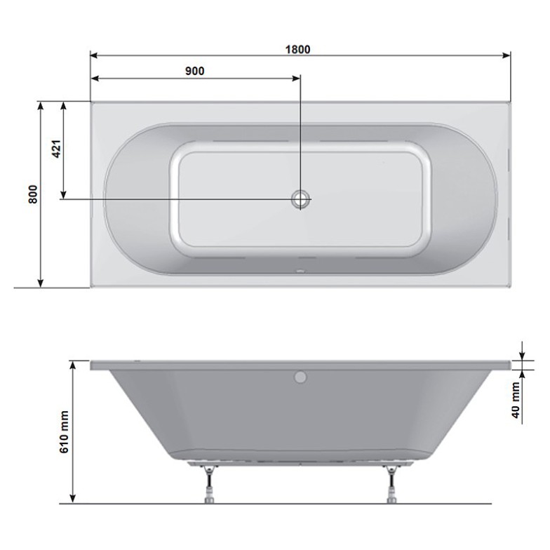 Ванна City Slim 180x80 Ravak  (C921300000)