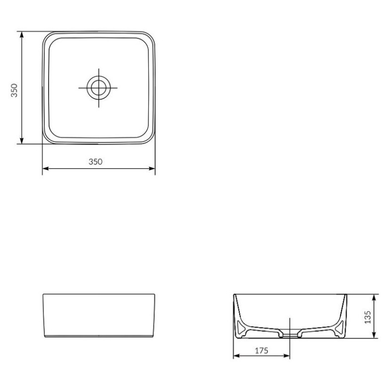 Раковина Crea 35 накладна Cersanit  (K114-007)