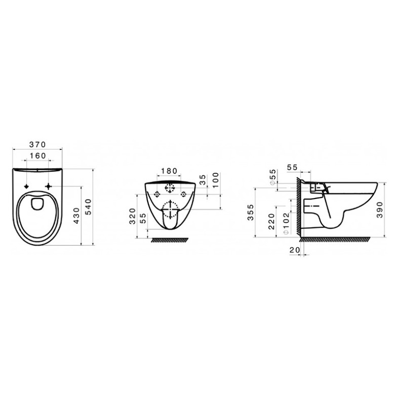 Чаша унітаза Victoria Rimless з сидінням Slim Roca  (A34H398000)