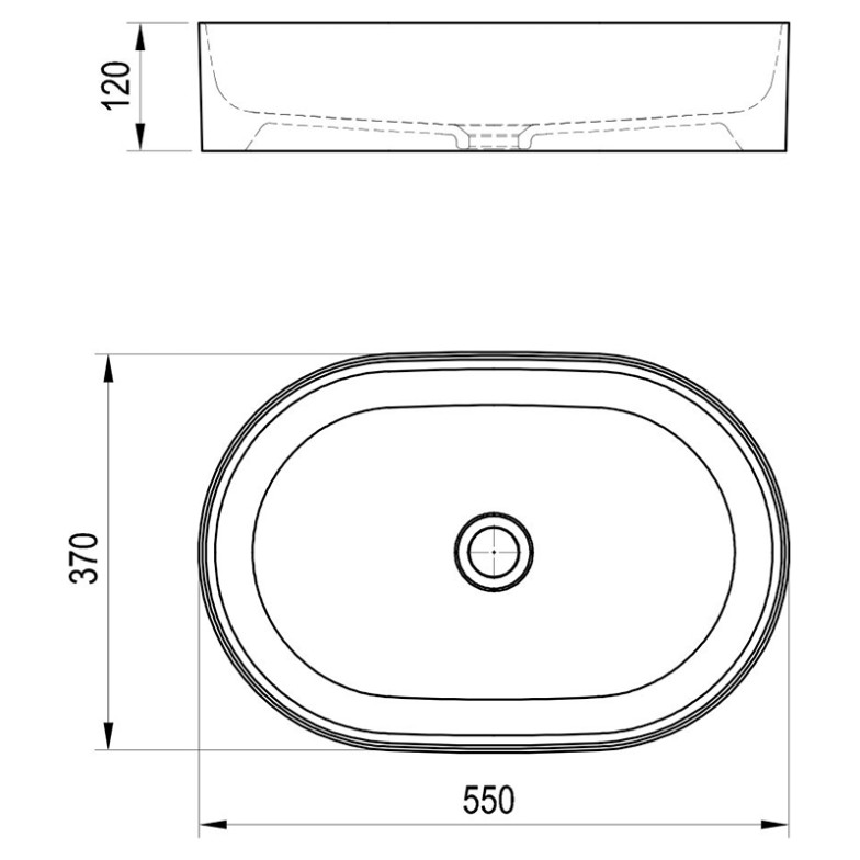 Раковина Ceramic Slim O 55 накладна Ravak  (XJX01155001)