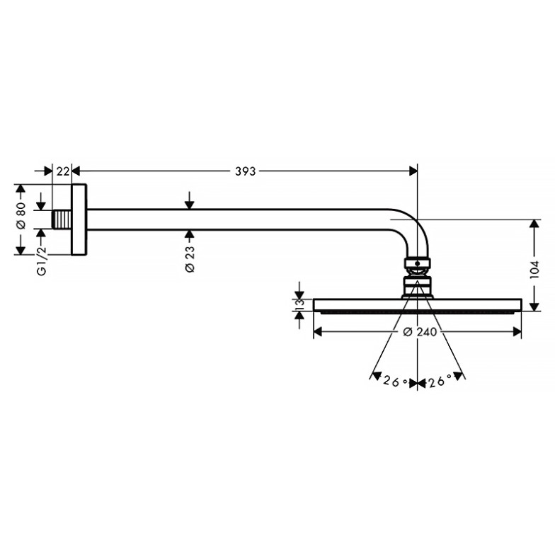 Верхній душ Raindancer S 240 HansGrohe  (27607000)