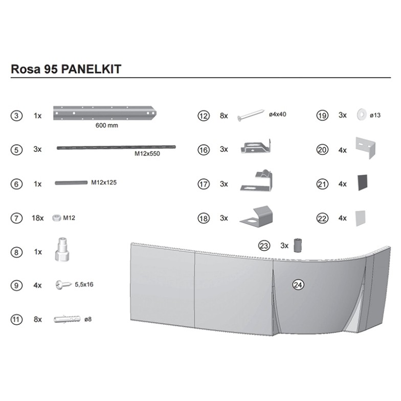 Кріплення для панелі Rosa універсальний Ravak  (B23000100N)